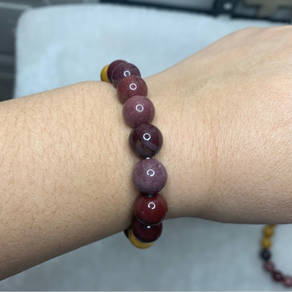 Picasso Jasper 10mm Beaded Stretchy Bracelet - Picture 5 of 7
